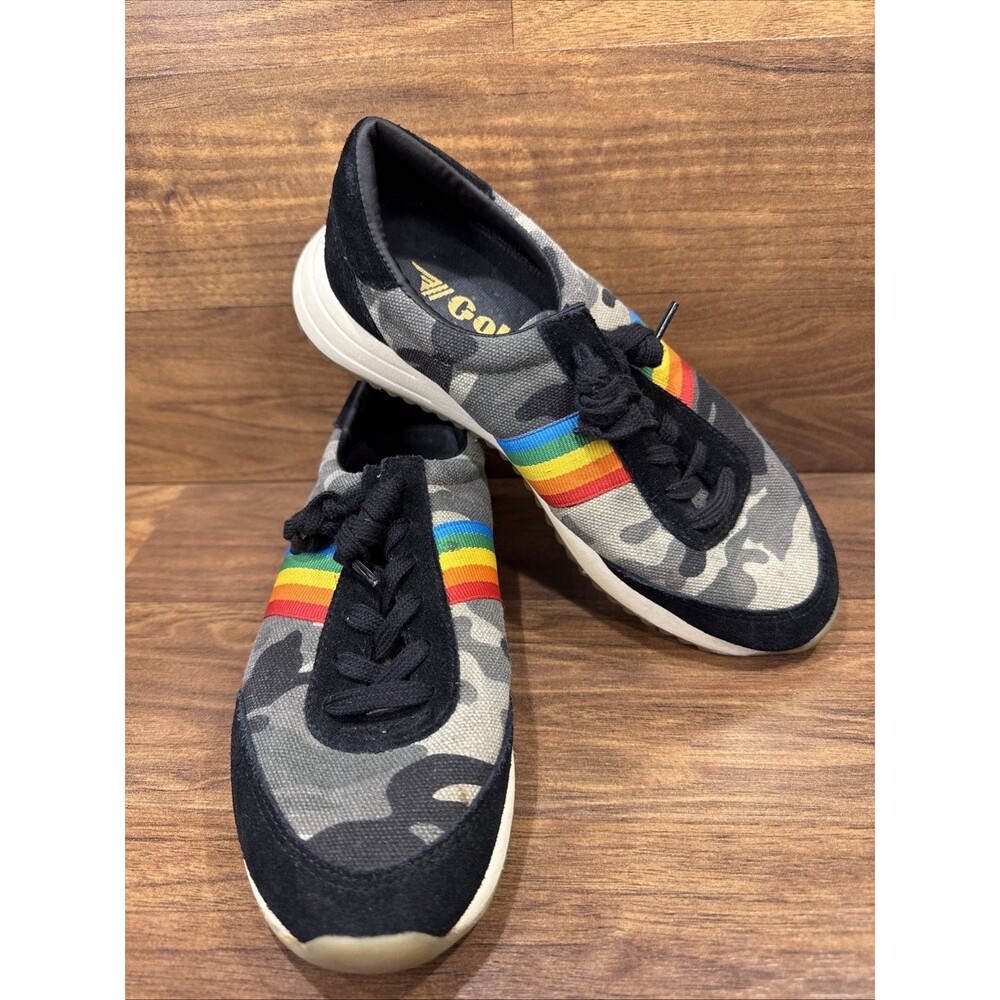Gola Women's Tennis Shoes Size 6 Sneakers Rainbow Stripes CLA879-Montreal Camo